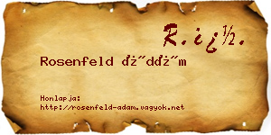 Rosenfeld Ádám névjegykártya