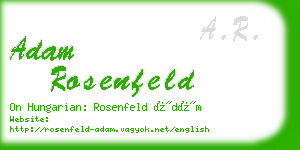 adam rosenfeld business card